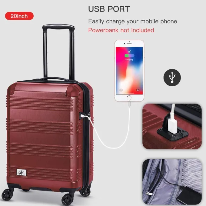 Silk & Salt Verdi 28In Checked Luggawith TSA-Approved Lock Lightweight Scratch Resistant ABS Hardside LuggaExpandable Suitcase with 8-Wheel Rolling Spinner for Women Travel^ Checked Luggage