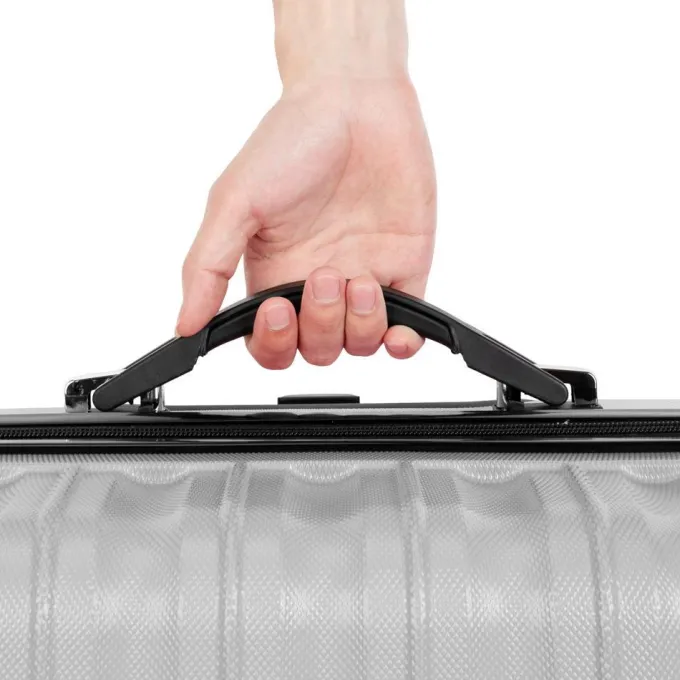 Silk & Salt GoDecor 3 Pieces LuggaTravel Set Bag ABS Trolley Suitcase Sliver Gray^ Hard Side Luggage