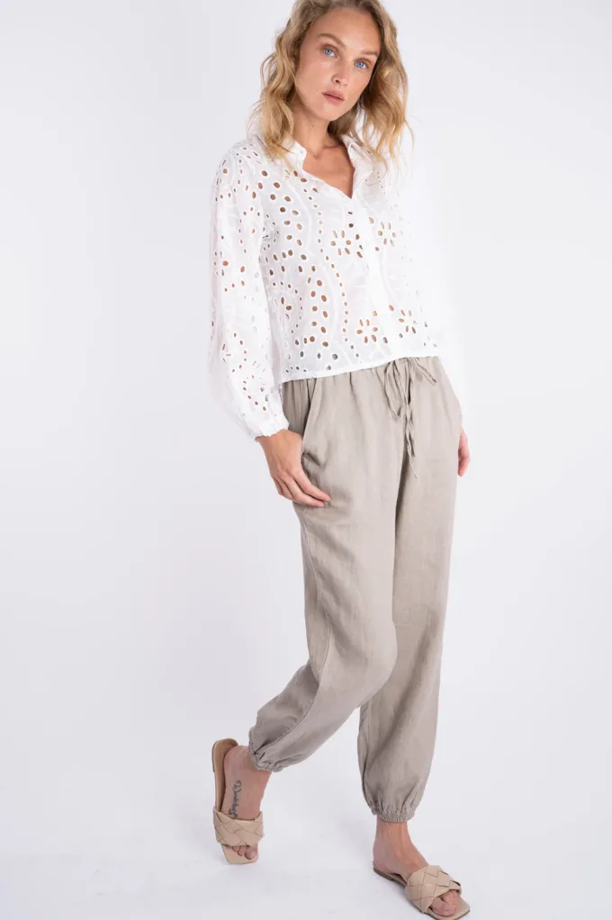 Silk & Salt that easy linen trousers- khaki^ Pants