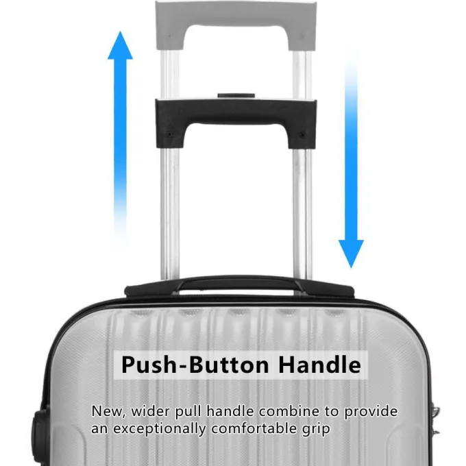 Silk & Salt Zimtown 3PCS LuggaTravel Set Bags ABS Trolley Hard Shell Suitcase W/TSA lock With 4 Wheels Multi-Colored^ Carry On Luggage