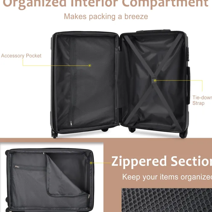 Silk & Salt Hardside LuggaSpinner Suitcase with TSA Lock Lightweight Expandable 28^ Luggage Sets