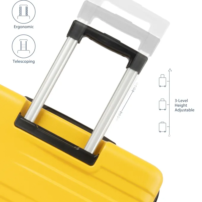 Silk & Salt 3 Piece LuggaTravel Set 20 24 28 Carry on Luggawith Spinner Wheels Lightweight Hard Case LuggaTravel Suitcase Christmas Gifts for Business Trip Holiday Travel Cruise Black^ Hard Side Luggage