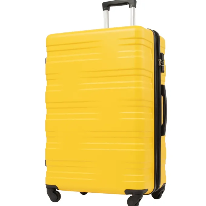 Silk & Salt 3 Piece LuggaTravel Set 20 24 28 Carry on Luggawith Spinner Wheels Lightweight Hard Case LuggaTravel Suitcase Christmas Gifts for Business Trip Holiday Travel Cruise Black^ Hard Side Luggage