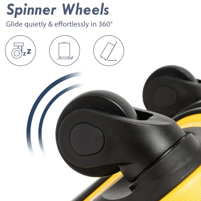 Silk & Salt 3 Piece LuggaTravel Set 20 24 28 Carry on Luggawith Spinner Wheels Lightweight Hard Case LuggaTravel Suitcase Christmas Gifts for Business Trip Holiday Travel Cruise Black^ Hard Side Luggage