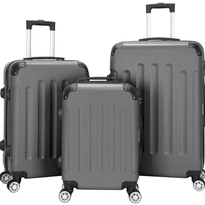 Silk & Salt UBesGoo 3 Pieces Travel LuggaSet Bag TSA Lock ABS Trolley Carry On Suitcase^ Hard Side Luggage