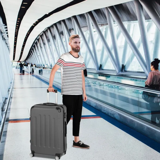 Silk & Salt UBesGoo 3 Pieces Travel LuggaSet Bag TSA Lock ABS Trolley Carry On Suitcase^ Hard Side Luggage