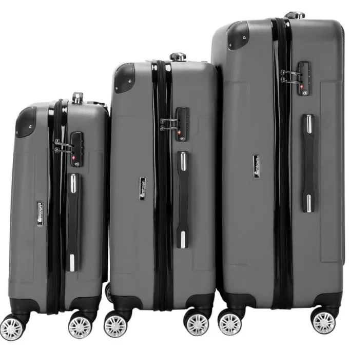 Silk & Salt UBesGoo 3 Pieces Travel LuggaSet Bag TSA Lock ABS Trolley Carry On Suitcase^ Hard Side Luggage