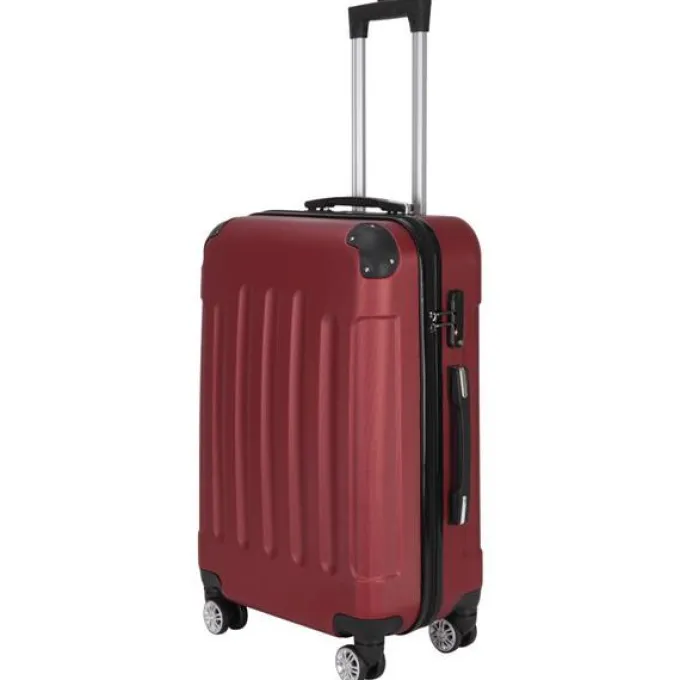 Silk & Salt 3-in-1 Trolley Case Portable ABS Trunk 20 / 24 / 28 Wine Red for Travel Office Home^ Carry On Luggage