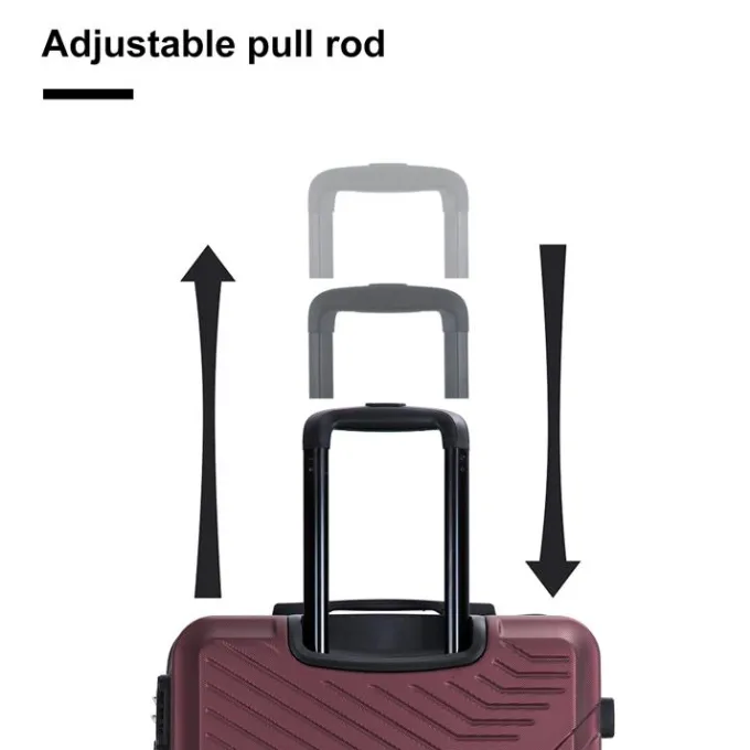 Silk & Salt uhomepro Lightweight Spinner 3 Piece LuggaSet with TSA Lock ABS Trolley Carry On Suitcase Bag 20 24 28 with Spinner Wheels Red^ Carry On Luggage