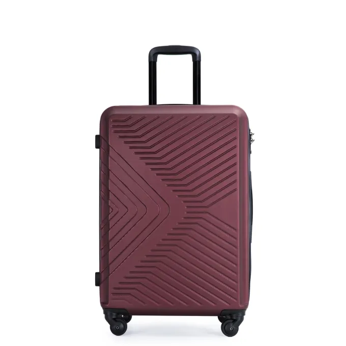 Silk & Salt uhomepro Lightweight Spinner 3 Piece LuggaSet with TSA Lock ABS Trolley Carry On Suitcase Bag 20 24 28 with Spinner Wheels Red^ Carry On Luggage