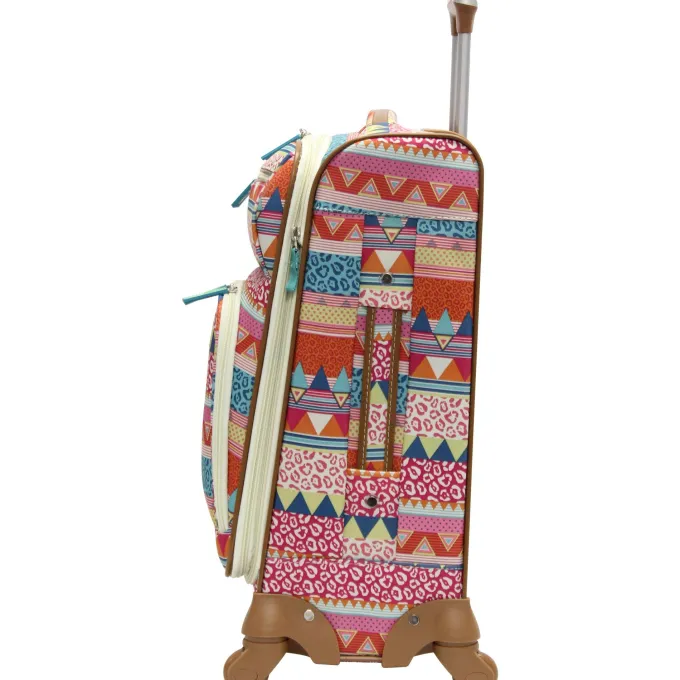 Silk & Salt Lily Bloom Carry On Expandable Pattern LuggaWith Spinner Wheels (20in On the Prowl)^ Checked Luggage