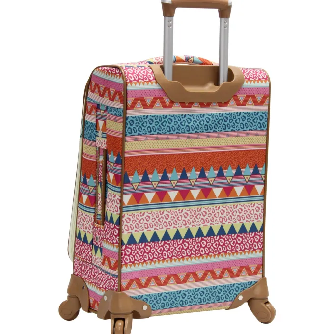 Silk & Salt Lily Bloom Carry On Expandable Pattern LuggaWith Spinner Wheels (20in On the Prowl)^ Checked Luggage