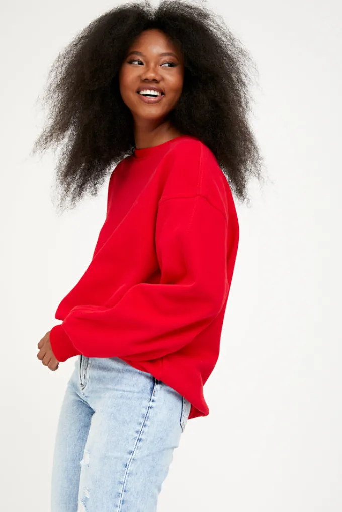 Silk & Salt my basic sweatshirt - red^ Hoodies & Sweatshirts