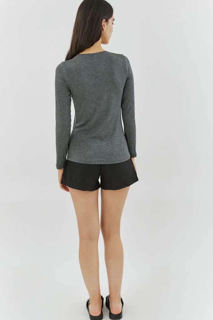 Silk & Salt aria long sleeve tee - marengo^ Tops