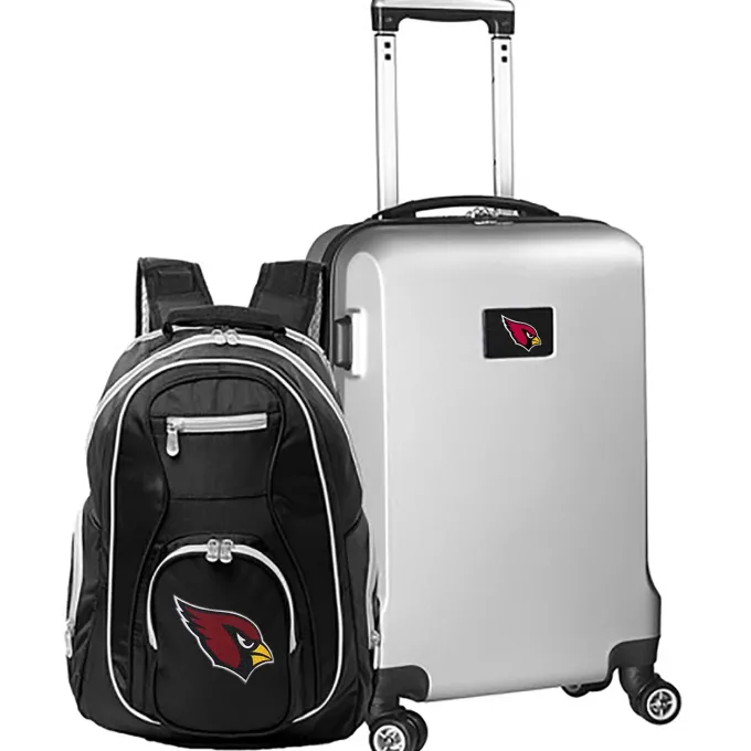 Silk & Salt MOJO Silver Arizona Cardinals 2-Piece Backpack ampCarry-On Set^ Luggage Sets
