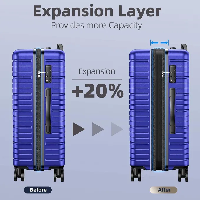 Silk & Salt GGFUNY Hard Shell LuggaSets 3 Piece Hardside Expandable LuggaSet Clearance Lightweight Suitcases with Wheels TSA Lock 20''/24''/28''^ Checked Luggage