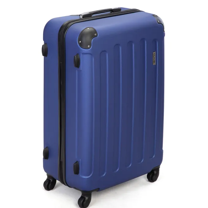 Silk & Salt Jaxpety 3 Pcs LuggaSet Hardside Travel Trolley Rolling Suitcase ABS+PC 20 24 28Dark Blue^ Hard Side Luggage