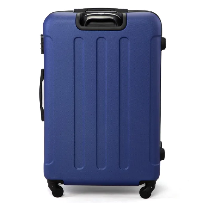Silk & Salt Jaxpety 3 Pcs LuggaSet Hardside Travel Trolley Rolling Suitcase ABS+PC 20 24 28Dark Blue^ Hard Side Luggage