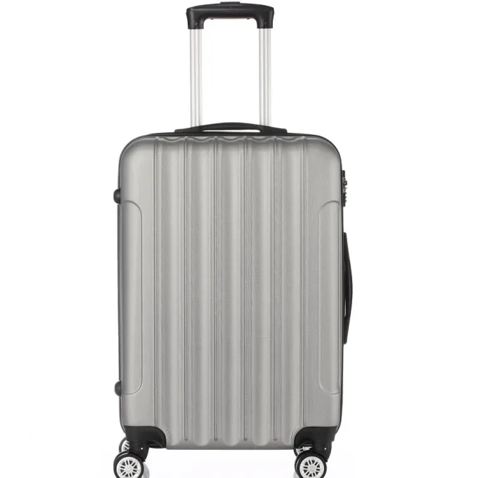 Silk & Salt LuggaSets for Women and Men Unisex 3 Pieces Hardside Luggaand Travel Bags Carry On Suitcases Rolling Trolley Cases with Spinner Wheels and Lock Silver Gray^ Carry On Luggage