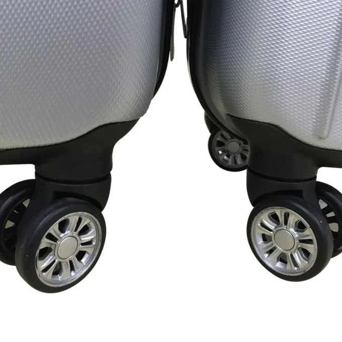 Silk & Salt LuggaSets for Women and Men Unisex 3 Pieces Hardside Luggaand Travel Bags Carry On Suitcases Rolling Trolley Cases with Spinner Wheels and Lock Silver Gray^ Carry On Luggage