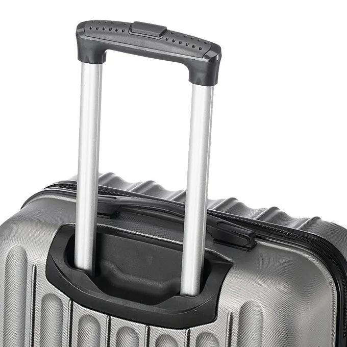 Silk & Salt LuggaSets for Women and Men Unisex 3 Pieces Hardside Luggaand Travel Bags Carry On Suitcases Rolling Trolley Cases with Spinner Wheels and Lock Silver Gray^ Carry On Luggage