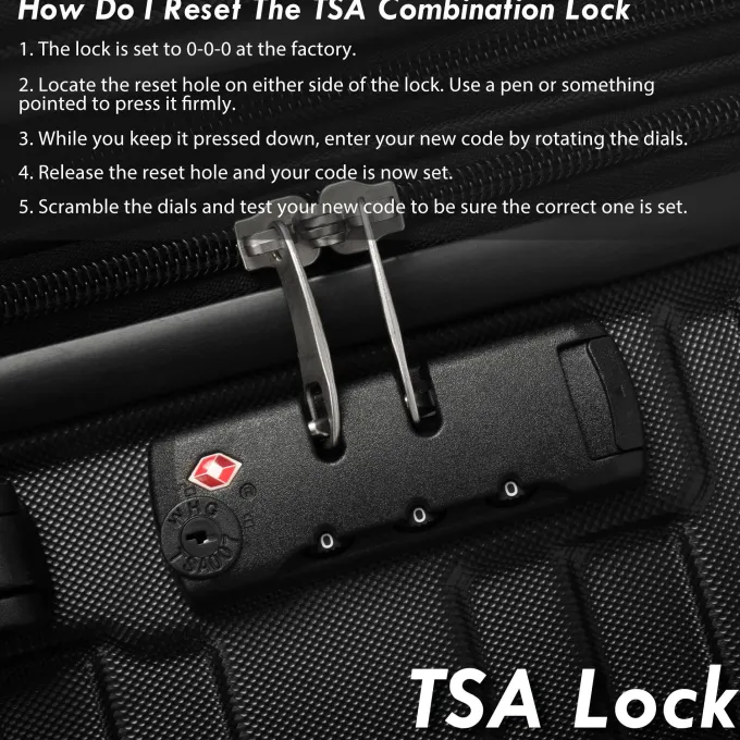 Silk & Salt 3 Piece LuggaSet Expandable ABS Hardside Hardside Lightweight Durable Spinner Wheels Suitcase with TSA Lock (Black)^ Luggage Sets