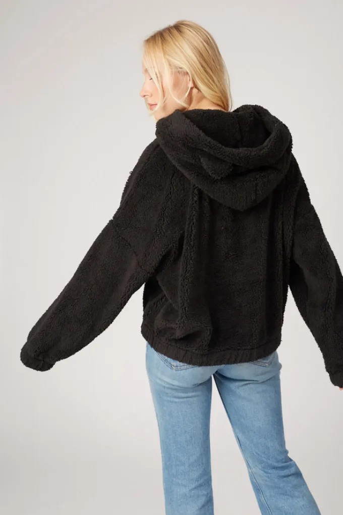 Silk & Salt comfy ears fluffy hoodie - black^ Hoodies & Sweatshirts
