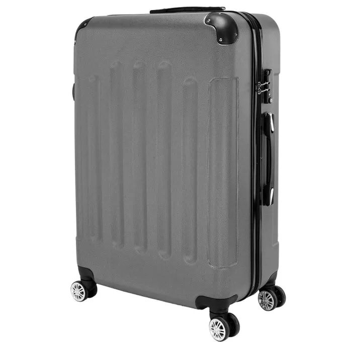 Silk & Salt Pabby Yard 3Pcs Traveling LuggaClearance! Dark Gray 20+24+28 Portable ABS LarCapacity LuggaBags for Travel Rolling Traveling StoraSuitcase LuggaSet Travel Luggawith Wheels^ Hard Side Luggage
