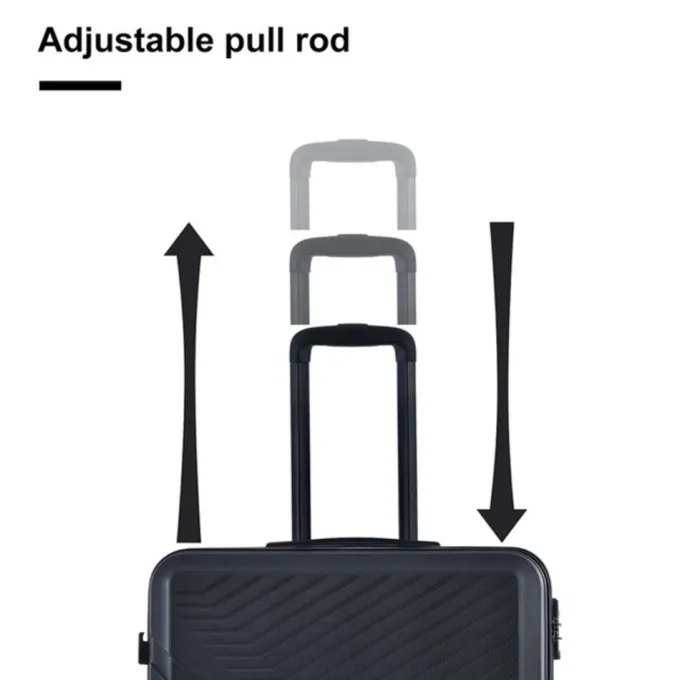 Silk & Salt Voshy 3 Piece LuggaSets Hardside Carry-on LuggaSuitcase with Spinner Wheels and TSA Lock for Travel Business Trip Back to School 20 24 28 Black^ Luggage Sets