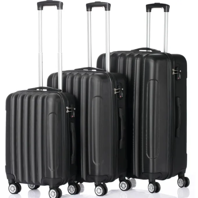 Silk & Salt SalonMore 3 Piece Hardside Lightweight Spinner LuggaBag Set With TSA Lock^ Hard Side Luggage
