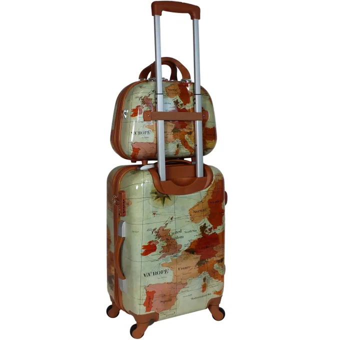 Silk & Salt World Traveler Europe Hardside 2-Piece Carry-On Spinner LuggaSet with TSA Lock^ Hard Side Luggage