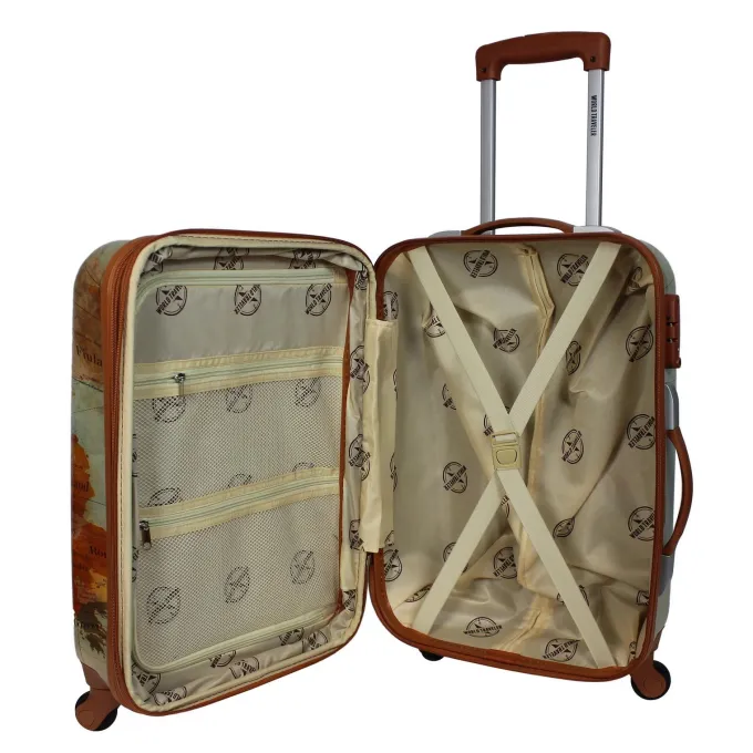 Silk & Salt World Traveler Europe Hardside 2-Piece Carry-On Spinner LuggaSet with TSA Lock^ Hard Side Luggage