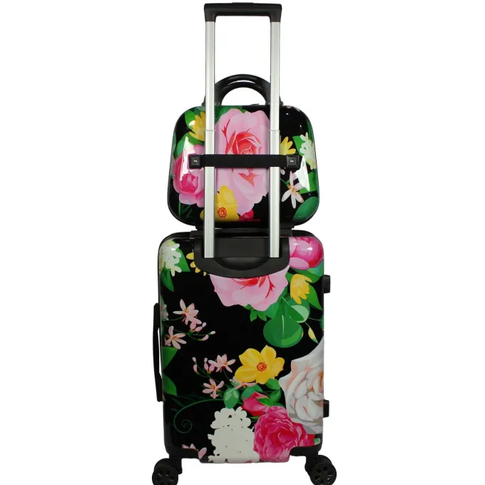Silk & Salt World Traveler Seasons 2-Piece Hardside Carry-On Spinner LuggaSet u2013 Peonies^ Hard Side Luggage