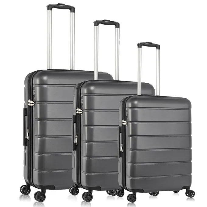 Silk & Salt 3-Piece LuggaSet for Back to School 20in 24in 28in 3-in-1 Lightweight Trolley Case Set with Spinner Wheels and Telescoping Handle Outdoor PC+ABS Hardside Carry on LuggaSet S9356^ Hard Side Luggage