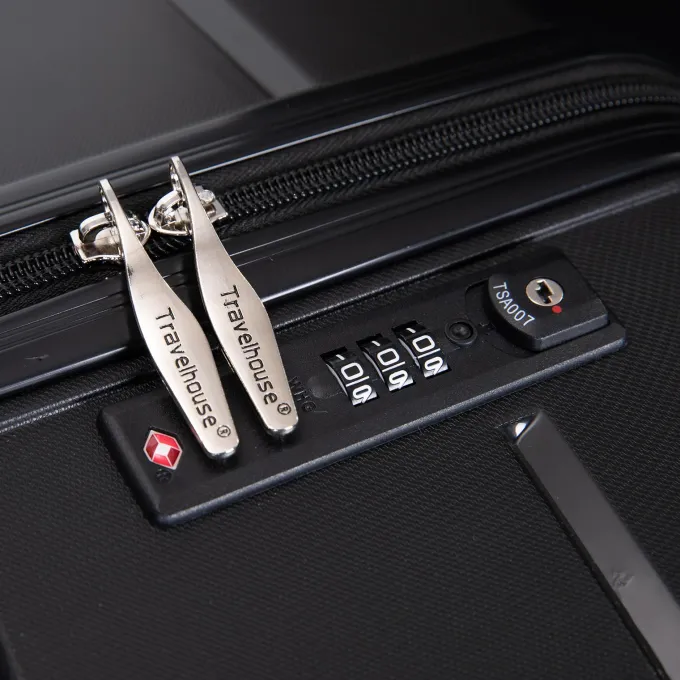 Silk & Salt AUKFA 3 Piece LuggaSet with Hardside Expandable Spinner Wheel (20/24/28) - Black^ Hard Side Luggage