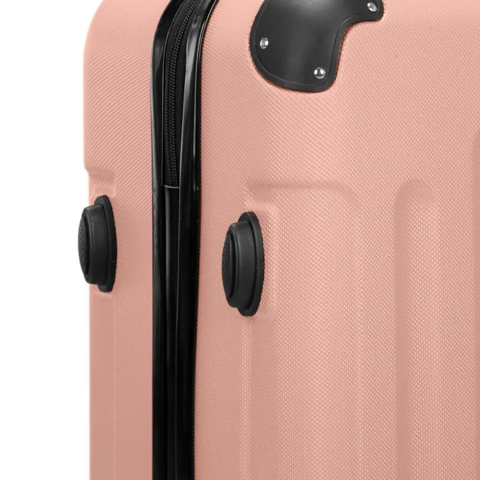 Silk & Salt Zimtown 3 Pcs LuggaTravel Set Bag ABS Trolley Suitcase Rose Gold/Dark Blue/Orange/Black/Gray/Drak Gray^ Hard Side Luggage