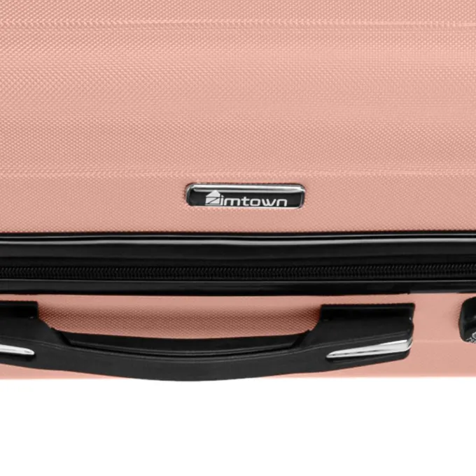 Silk & Salt Zimtown 3 Pcs LuggaTravel Set Bag ABS Trolley Suitcase Rose Gold/Dark Blue/Orange/Black/Gray/Drak Gray^ Hard Side Luggage