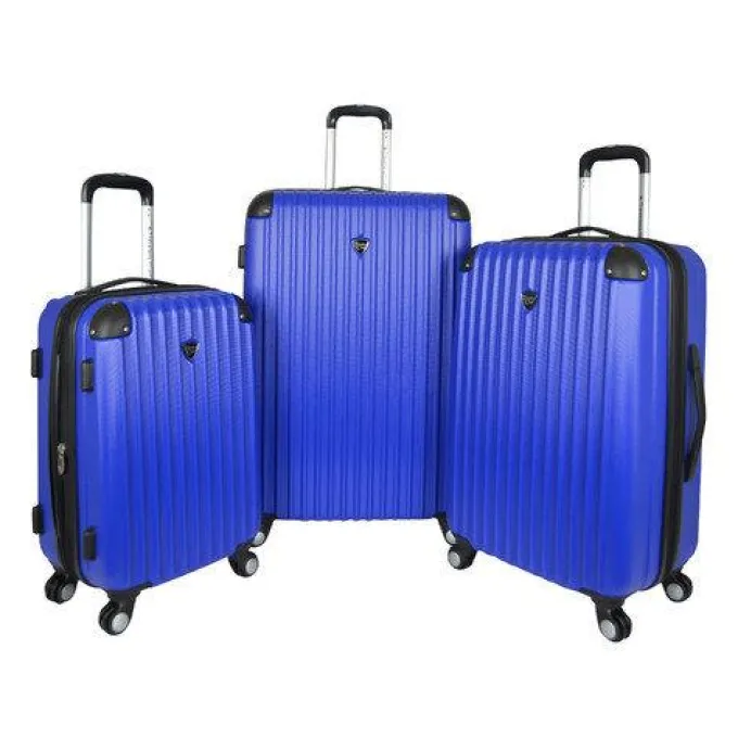 Silk & Salt Travelers Club HS-66903-001 Chicago 3 Piece Hardside ABS Expandable Spinner LuggaSetampBlack^ Luggage Sets