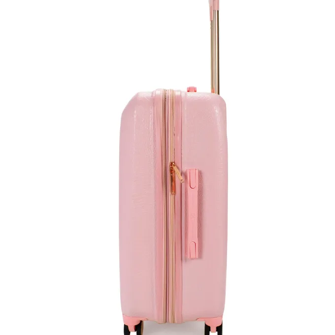 Silk & Salt BADGLEY MISCHKA Snakeskin 3 Piece Expandable LuggaSet (Pink)^ Hard Side Luggage