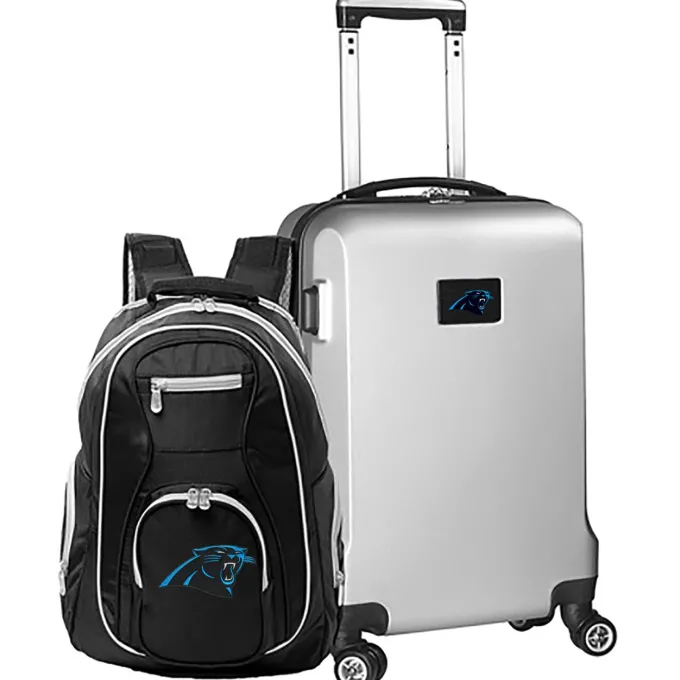 Silk & Salt MOJO Silver Carolina Panthers 2-Piece Backpack ampCarry-On Set^ Luggage Sets