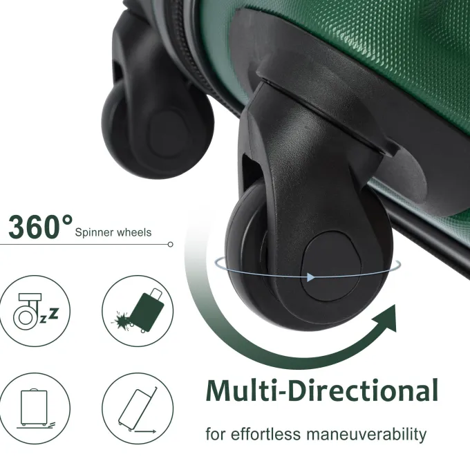 Silk & Salt Hardshell LuggaSpinner Suitcase with TSA Lock 20''24''28'' 3 Pcs Sets^ Checked Luggage