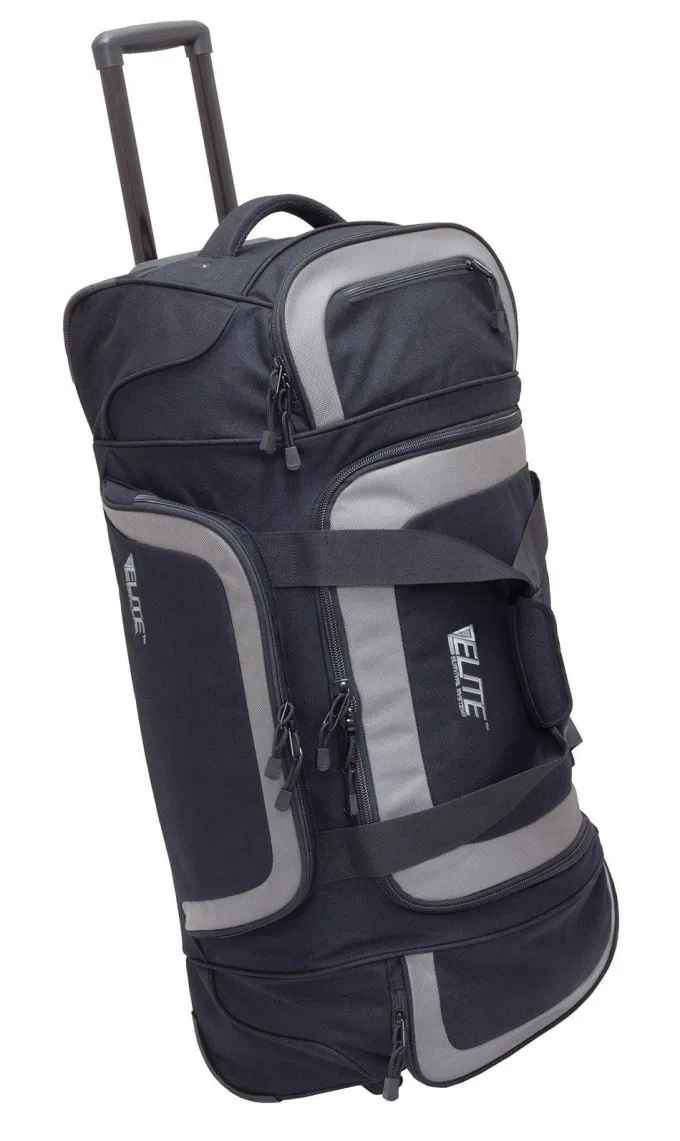 Silk & Salt Elite Survival Systems Travel Prone Check-Mate Rolling Gear Bag Black/Gray 6010^ Luggage Sets
