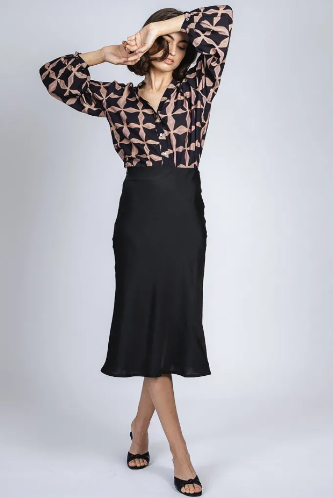Silk & Salt delilah midi skirt - black^ Skirts