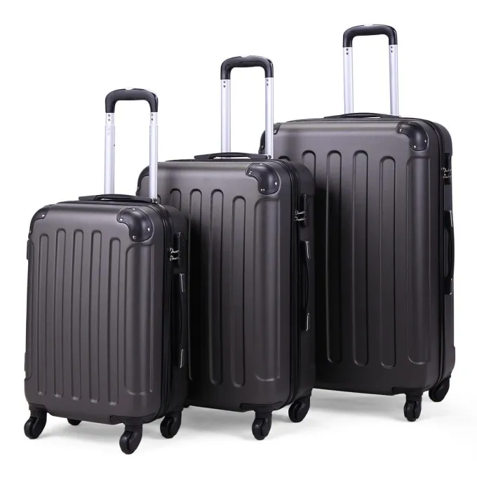 Silk & Salt Hommoo Expandable Hardside Luggawith TSA Lock 3-Piece Set (20 /24 /28) Gray^ Checked Luggage