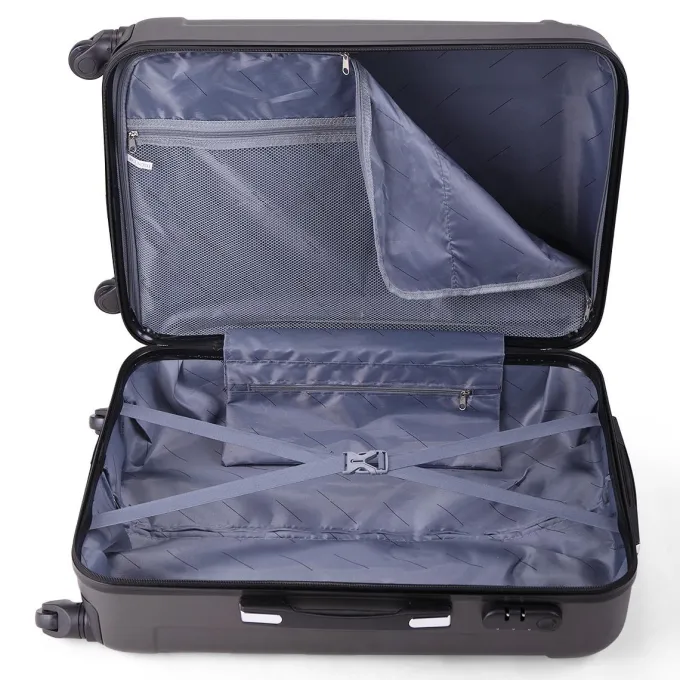 Silk & Salt Hommoo Expandable Hardside Luggawith TSA Lock 3-Piece Set (20 /24 /28) Gray^ Checked Luggage