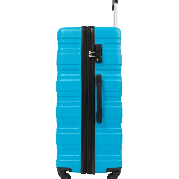 Silk & Salt 3 PCS LuggaSet Aukfa Travel Cayron Suitcases with 4 Quiet Spinner Wheels LuggaSet 20/24/28 Inches Blue^ Hard Side Luggage