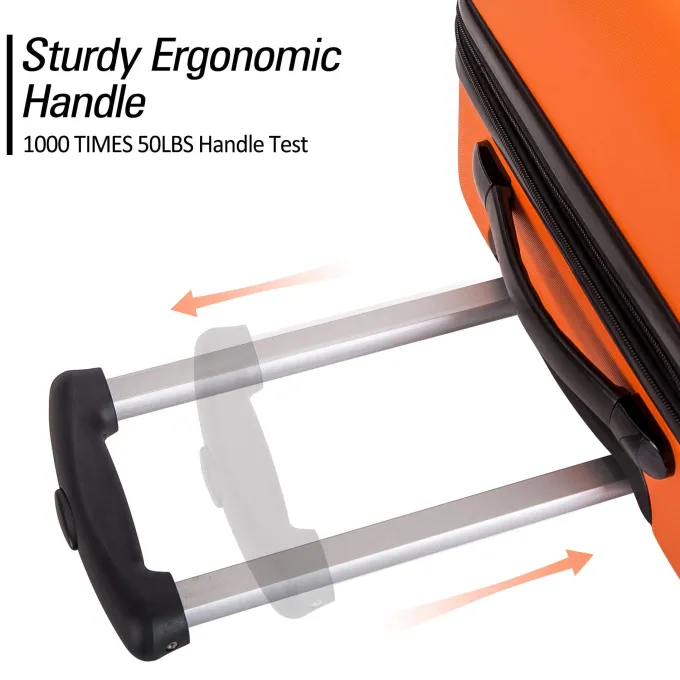 Silk & Salt 3 Piece Travel Luggage Aukfa Hardside Expandable Suitcase with Spinner Wheels Durable 4 Spinner Wheels and -in TSA Lock 20 24 28 Multiple Options Orange^ Luggage Sets