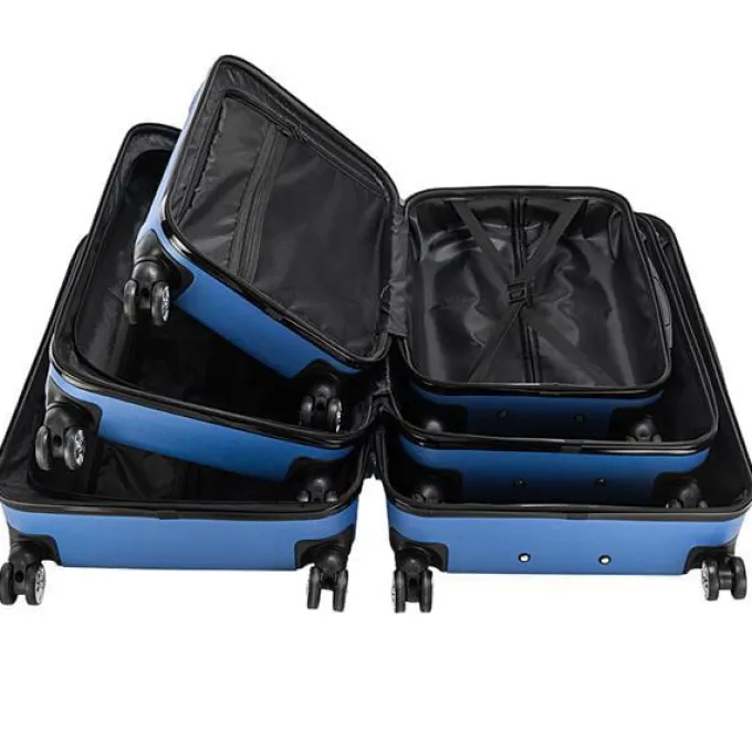 Silk & Salt Goorabbit LuggaSets Expandable Pc+Abs Durable Suitcase Double Wheels Tsa Lock Dark Blue^ Checked Luggage