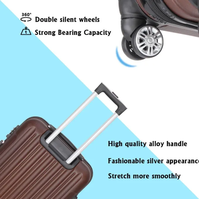 Silk & Salt Winado 3Pcs Plastic Metal Hardshell Spinner Suitcase Luggawith Wheels^ Hard Side Luggage