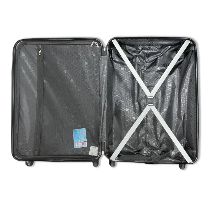 Silk & Salt Aukfa 3 Piece LuggaSets- Hardshell Lightweight Suitcase with TSA Lock and Spinner Wheels- 20/24/28- Silver^ Hard Side Luggage